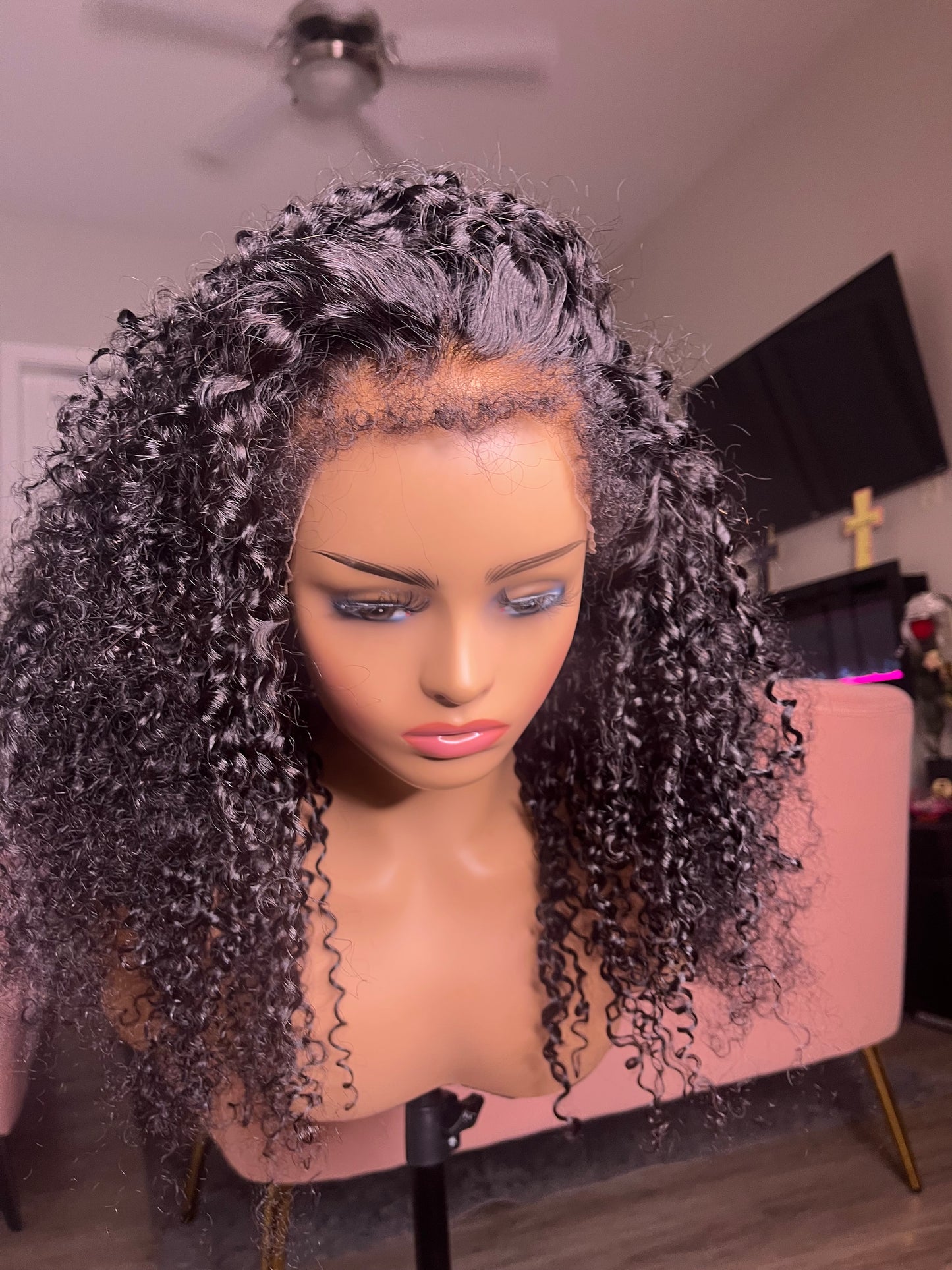 20” Kinky Curly Glueless Lace Wig