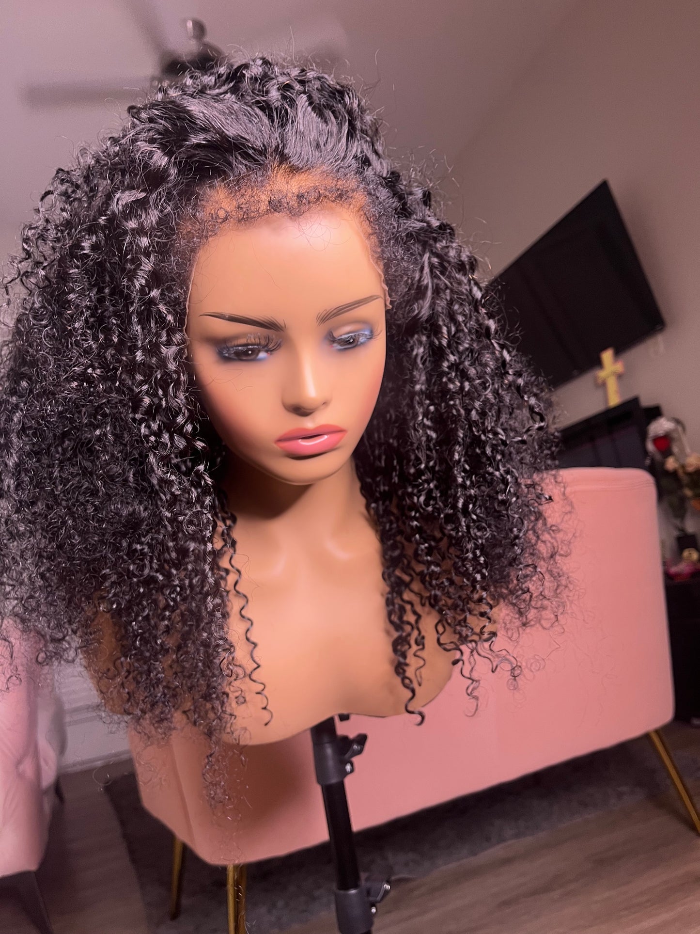 20” Kinky Curly Glueless Lace Wig